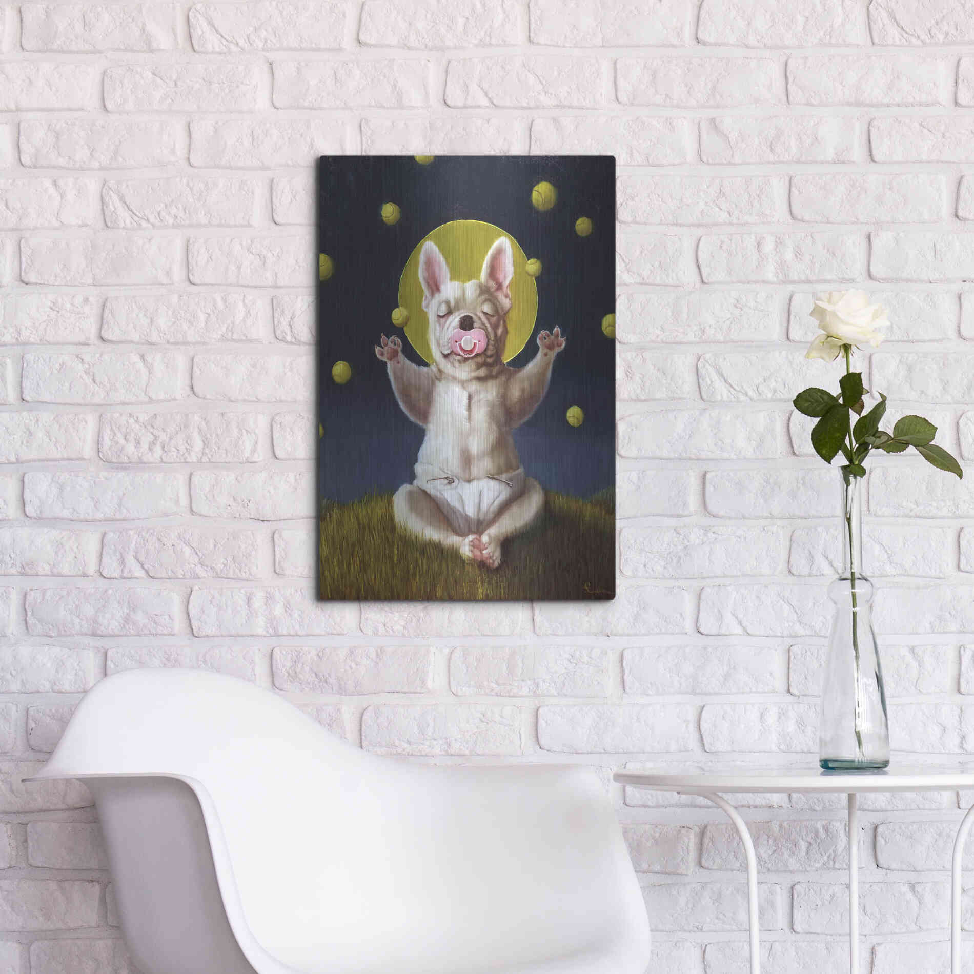 Luxe Metal Art 'Puppy Dreams' by Lucia Heffernan, Metal Wall Art,16x24