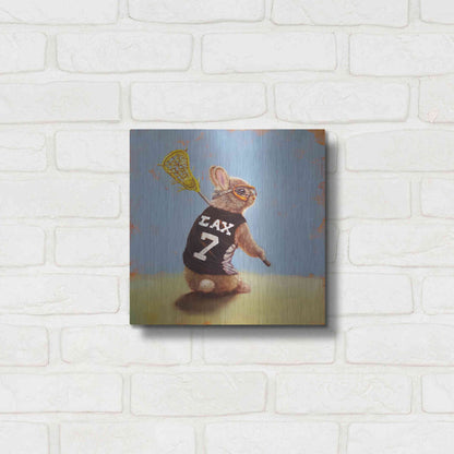 Luxe Metal Art 'Lax Bunny' by Lucia Heffernan, Metal Wall Art,12x12
