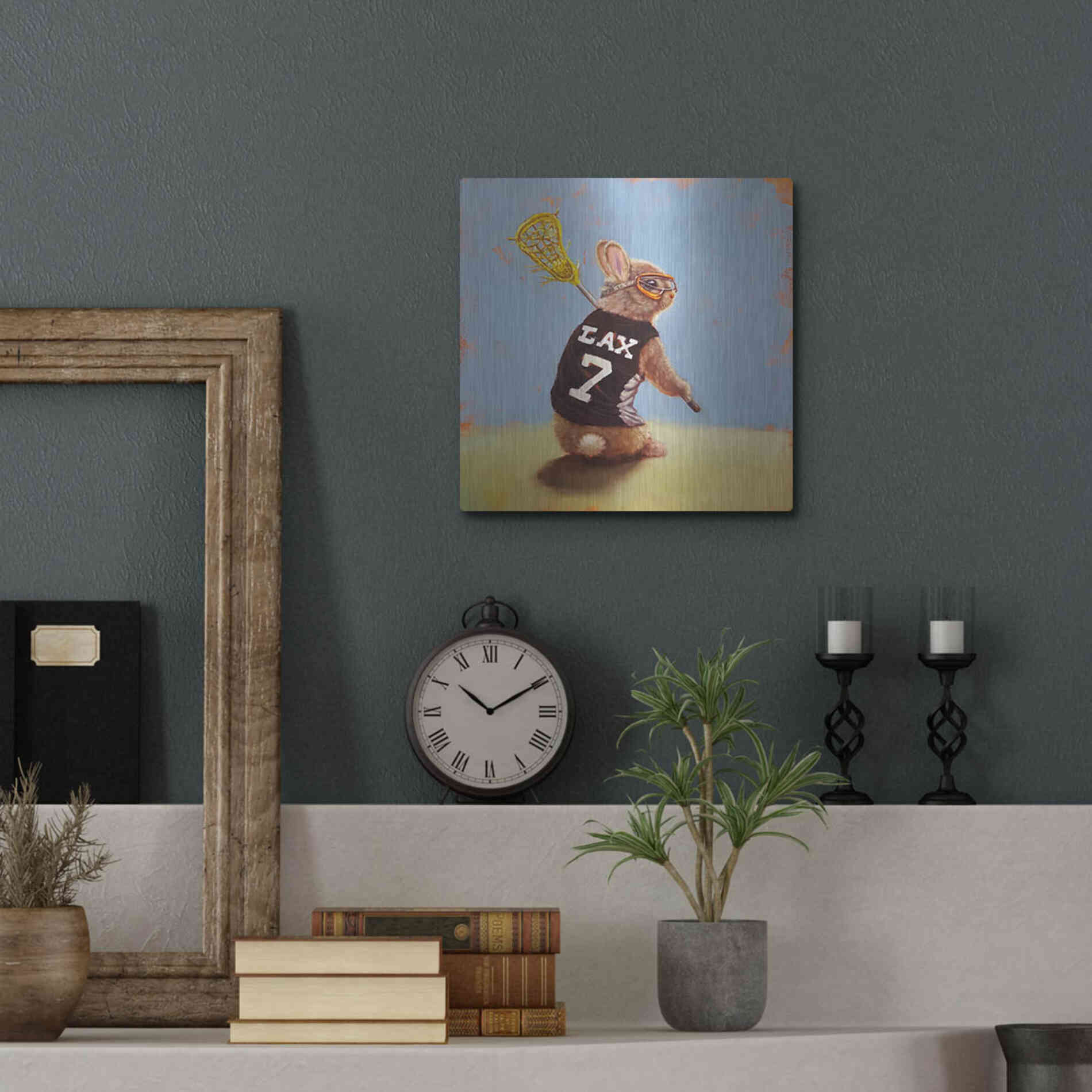 Luxe Metal Art 'Lax Bunny' by Lucia Heffernan, Metal Wall Art,12x12