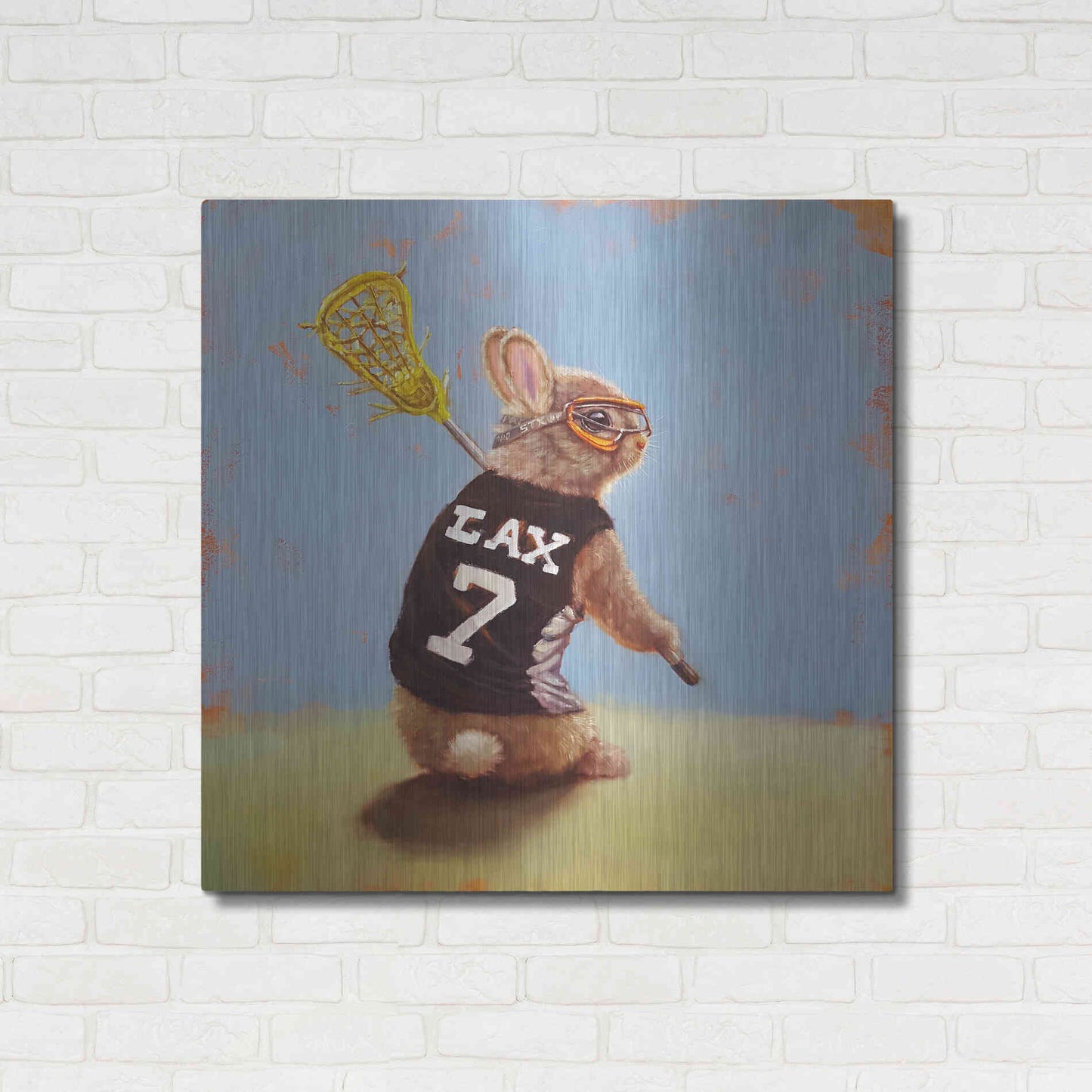 Luxe Metal Art 'Lax Bunny' by Lucia Heffernan, Metal Wall Art,36x36
