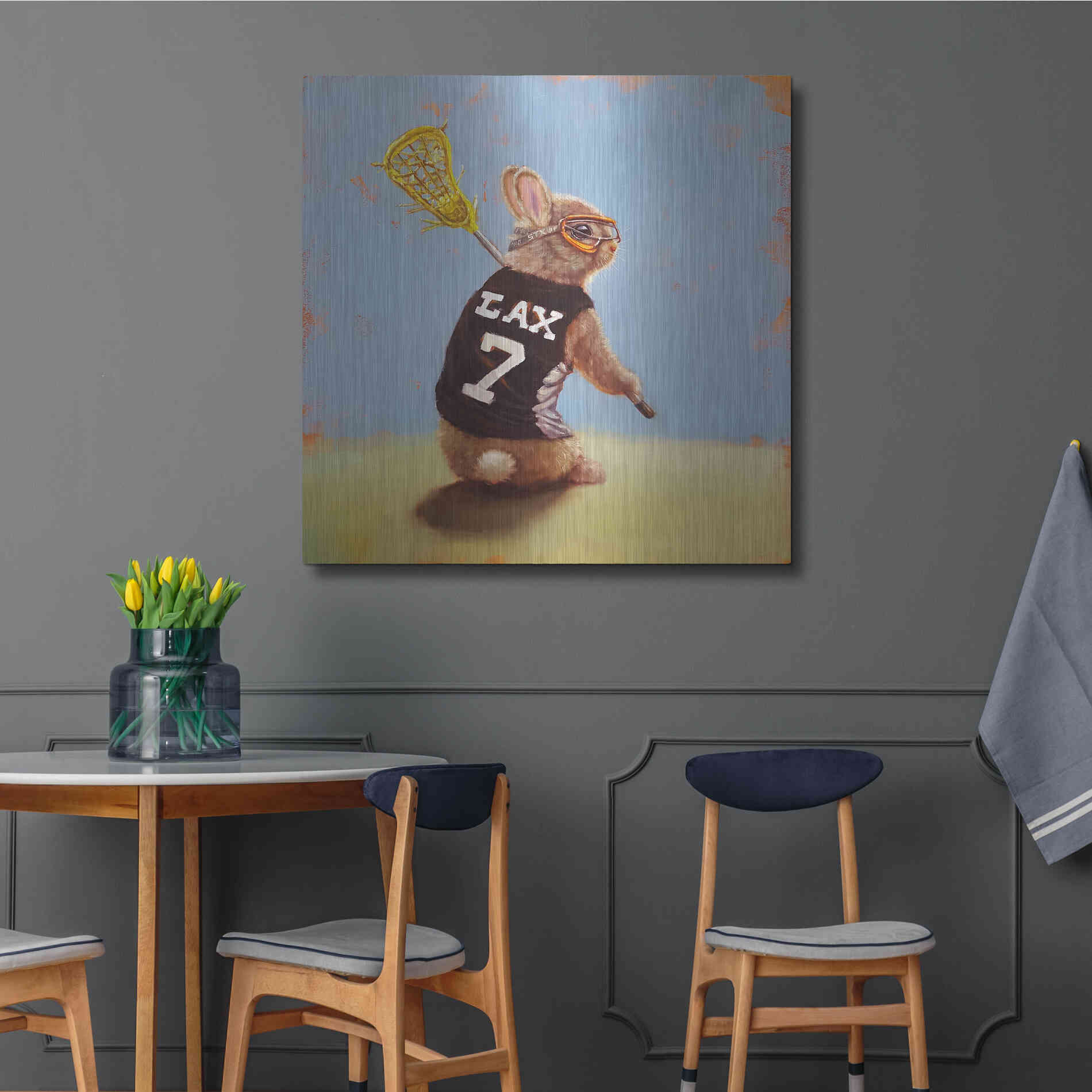 Luxe Metal Art 'Lax Bunny' by Lucia Heffernan, Metal Wall Art,36x36