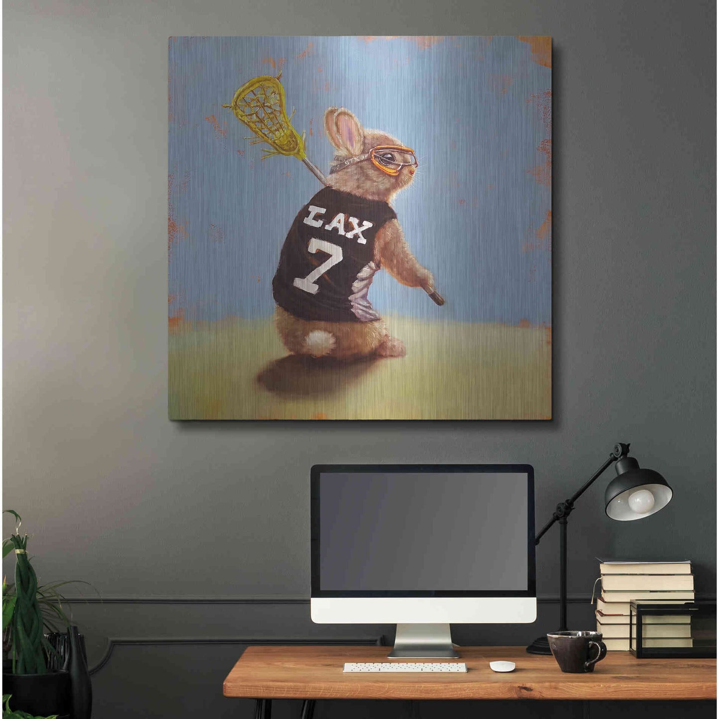 Luxe Metal Art 'Lax Bunny' by Lucia Heffernan, Metal Wall Art,36x36