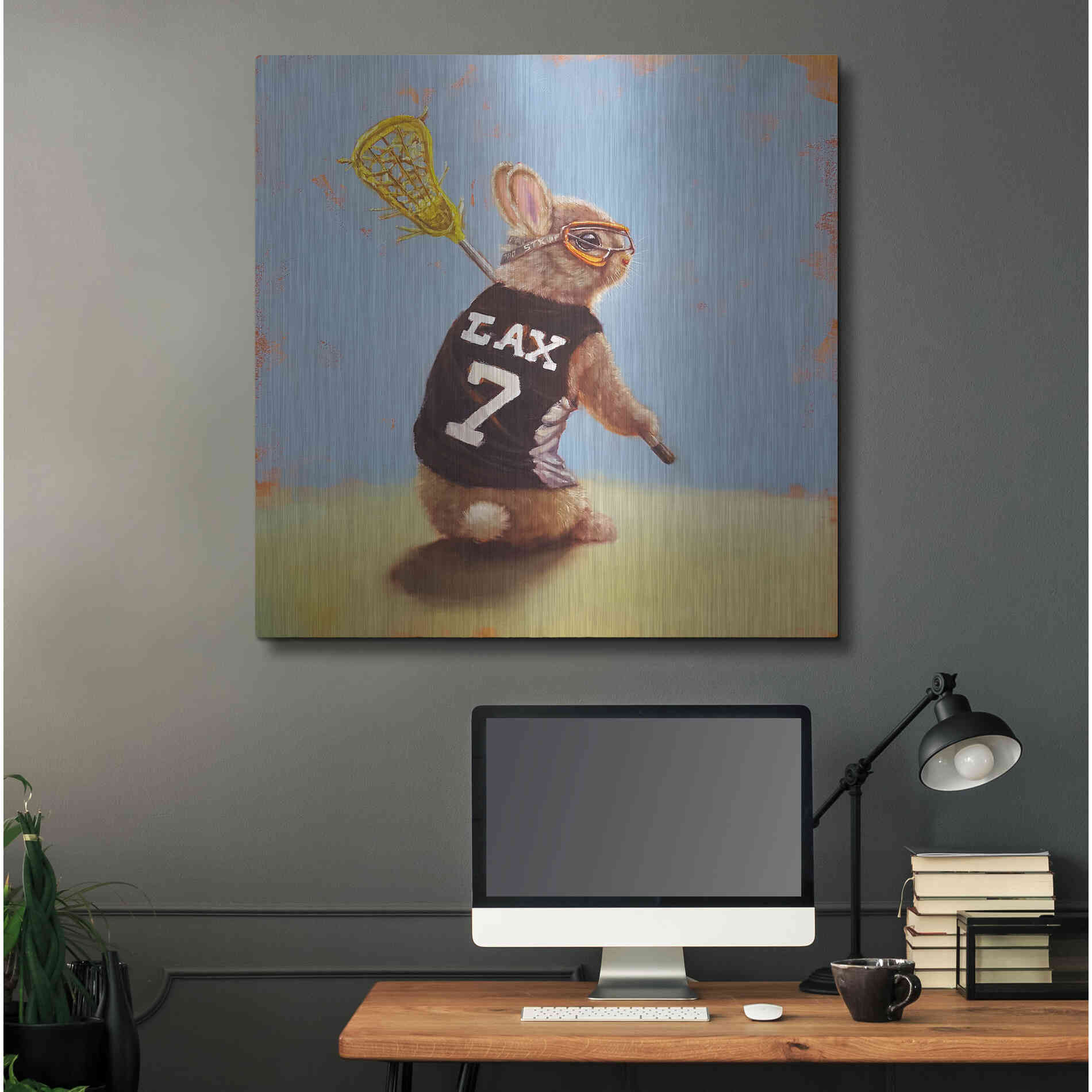 Luxe Metal Art 'Lax Bunny' by Lucia Heffernan, Metal Wall Art,36x36