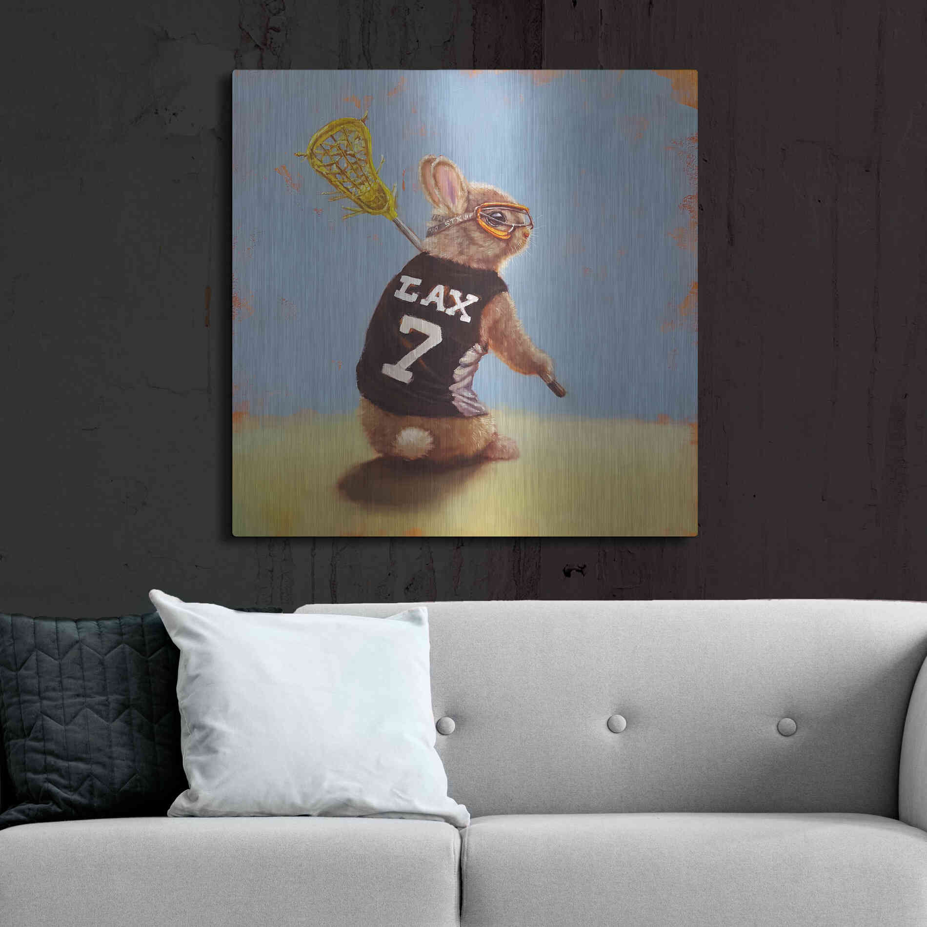 Luxe Metal Art 'Lax Bunny' by Lucia Heffernan, Metal Wall Art,36x36