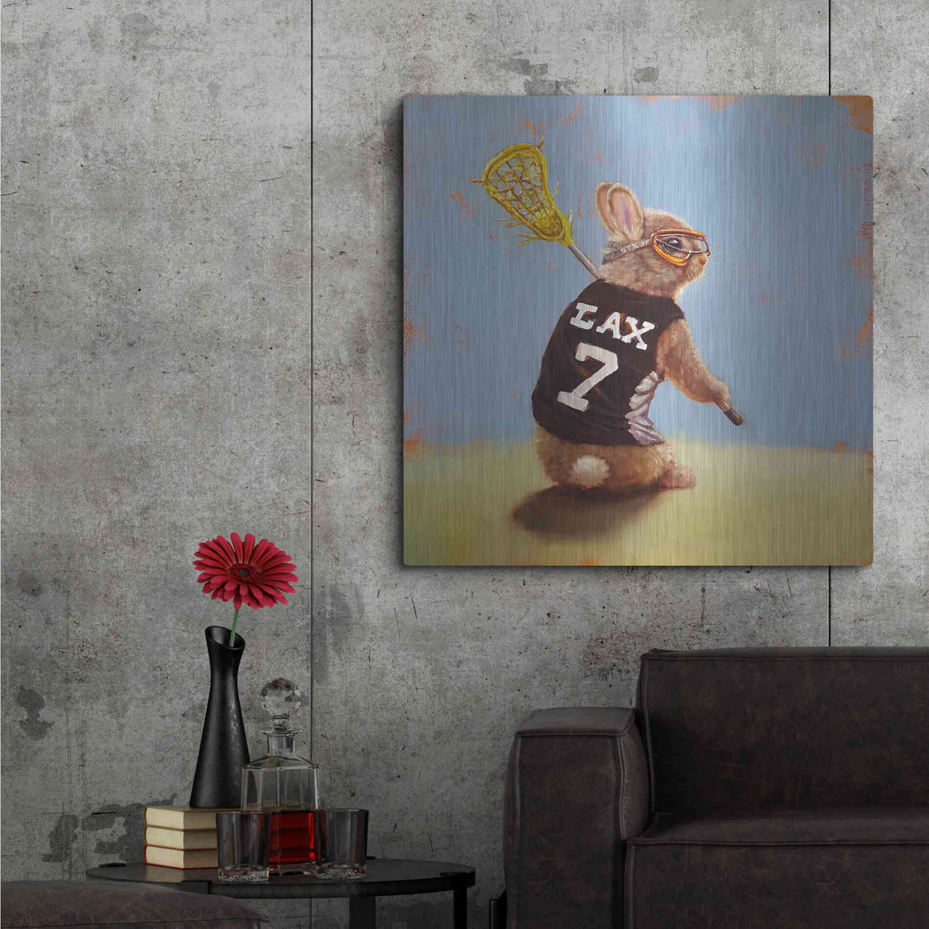 Luxe Metal Art 'Lax Bunny' by Lucia Heffernan, Metal Wall Art,36x36