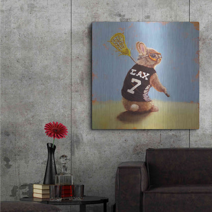 Luxe Metal Art 'Lax Bunny' by Lucia Heffernan, Metal Wall Art,36x36
