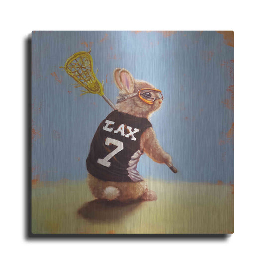 Luxe Metal Art 'Lax Bunny' by Lucia Heffernan, Metal Wall Art