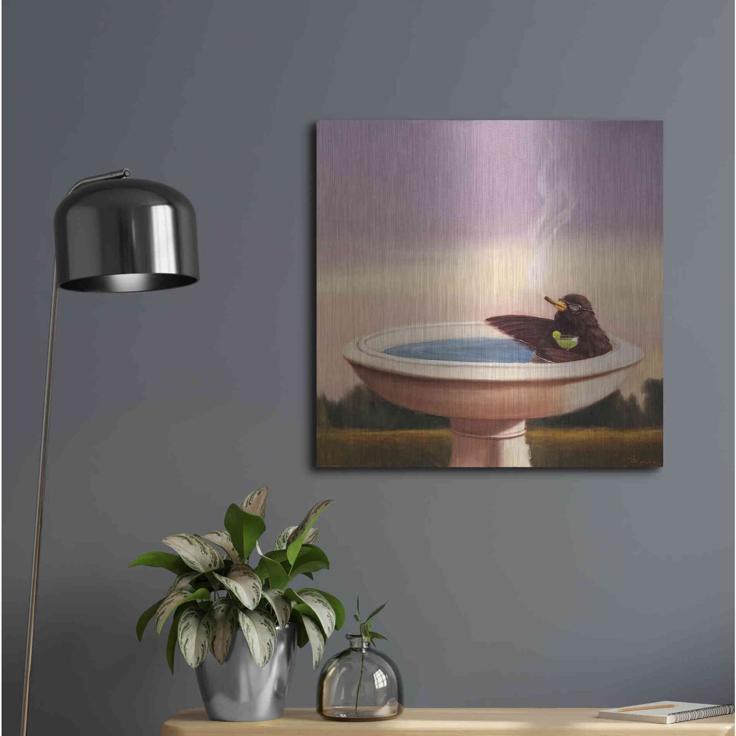 Luxe Metal Art 'Executive Soak' by Lucia Heffernan, Metal Wall Art,24x24