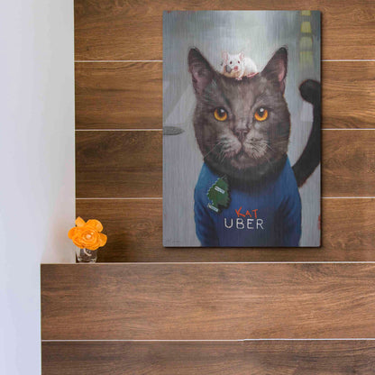 Luxe Metal Art 'Cat Uber' by Lucia Heffernan, Metal Wall Art,12x16