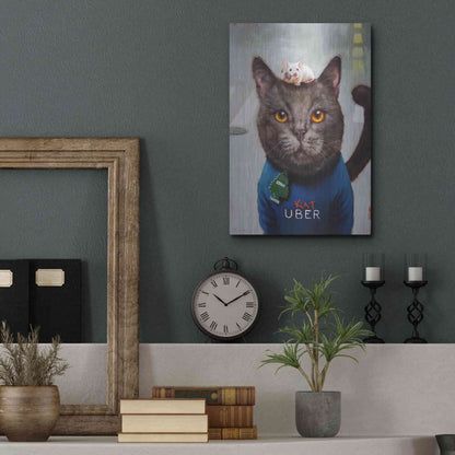 Luxe Metal Art 'Cat Uber' by Lucia Heffernan, Metal Wall Art,12x16