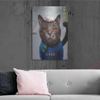 Luxe Metal Art 'Cat Uber' by Lucia Heffernan, Metal Wall Art,24x36