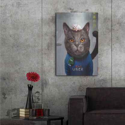 Luxe Metal Art 'Cat Uber' by Lucia Heffernan, Metal Wall Art,24x36