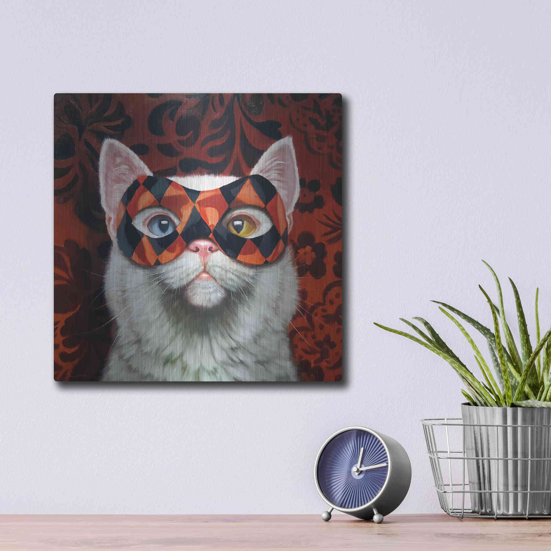 Luxe Metal Art 'Enigma' by Lucia Heffernan, Metal Wall Art,12x12