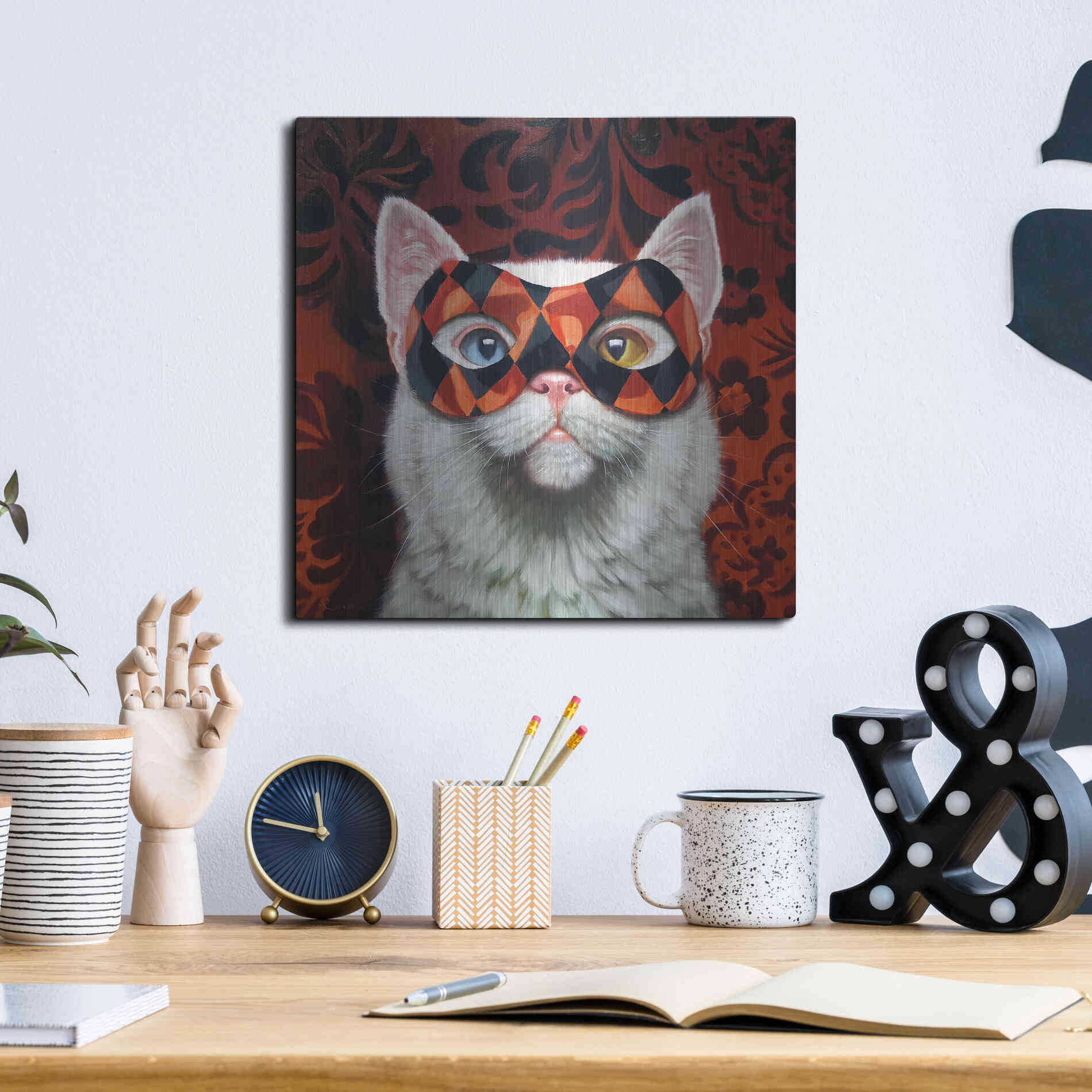 Luxe Metal Art 'Enigma' by Lucia Heffernan, Metal Wall Art,12x12