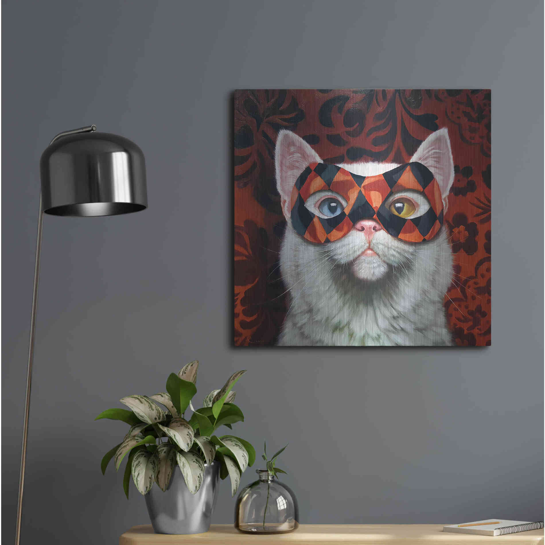 Luxe Metal Art 'Enigma' by Lucia Heffernan, Metal Wall Art,24x24