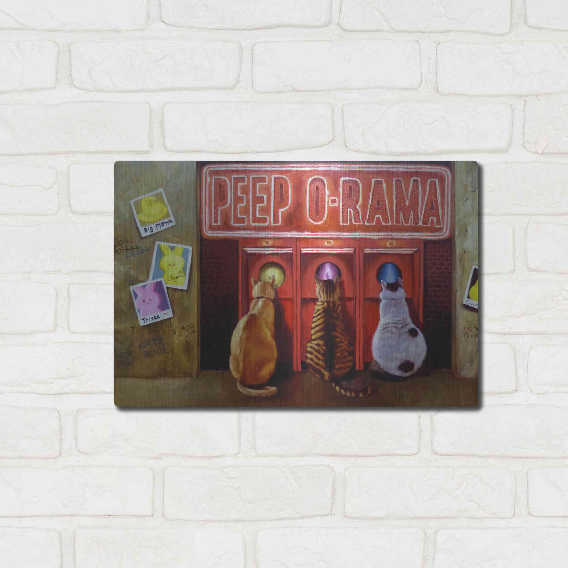 Luxe Metal Art 'Peepshow' by Lucia Heffernan, Metal Wall Art,16x12