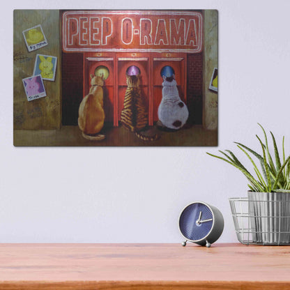 Luxe Metal Art 'Peepshow' by Lucia Heffernan, Metal Wall Art,16x12