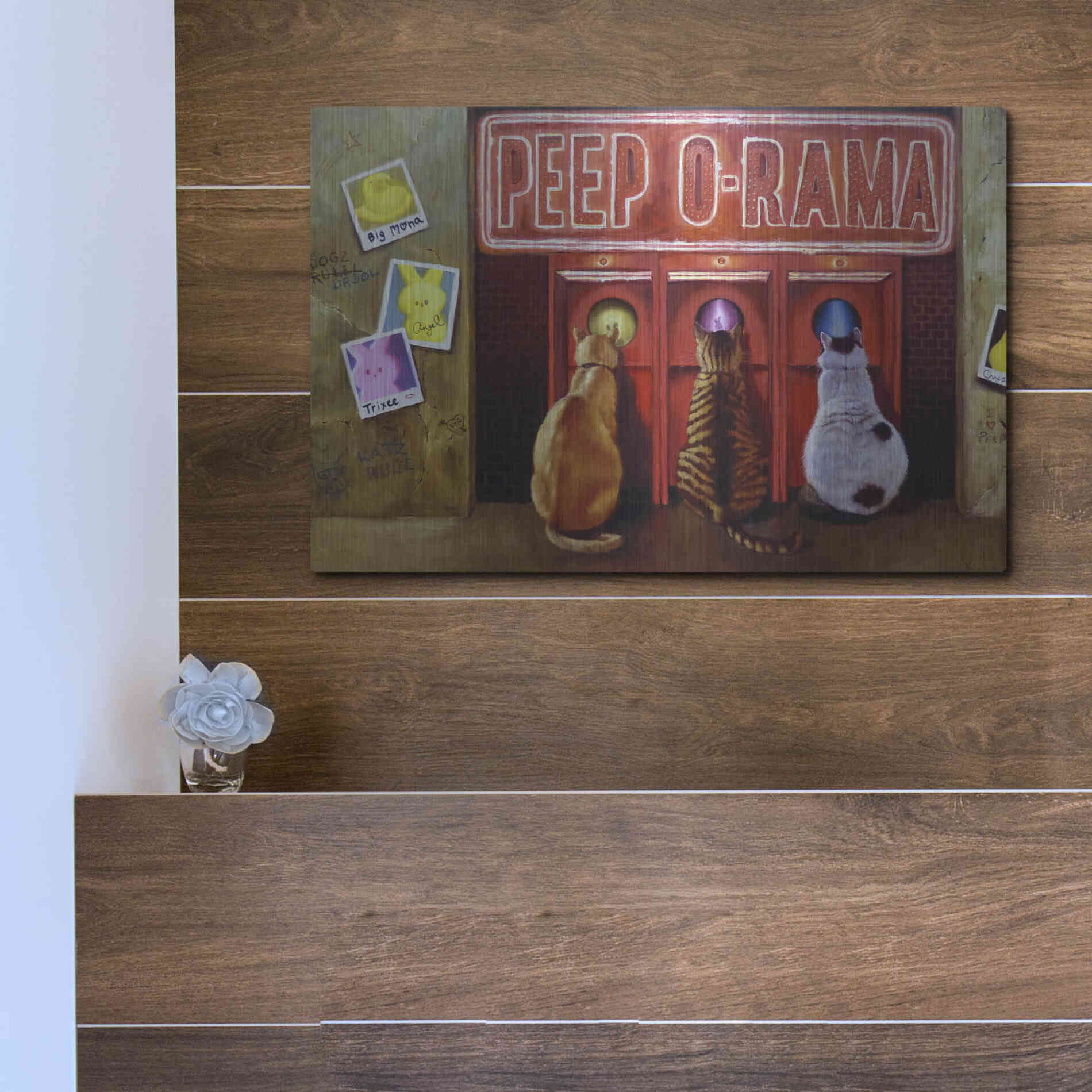 Luxe Metal Art 'Peepshow' by Lucia Heffernan, Metal Wall Art,16x12