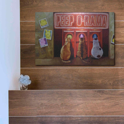 Luxe Metal Art 'Peepshow' by Lucia Heffernan, Metal Wall Art,16x12