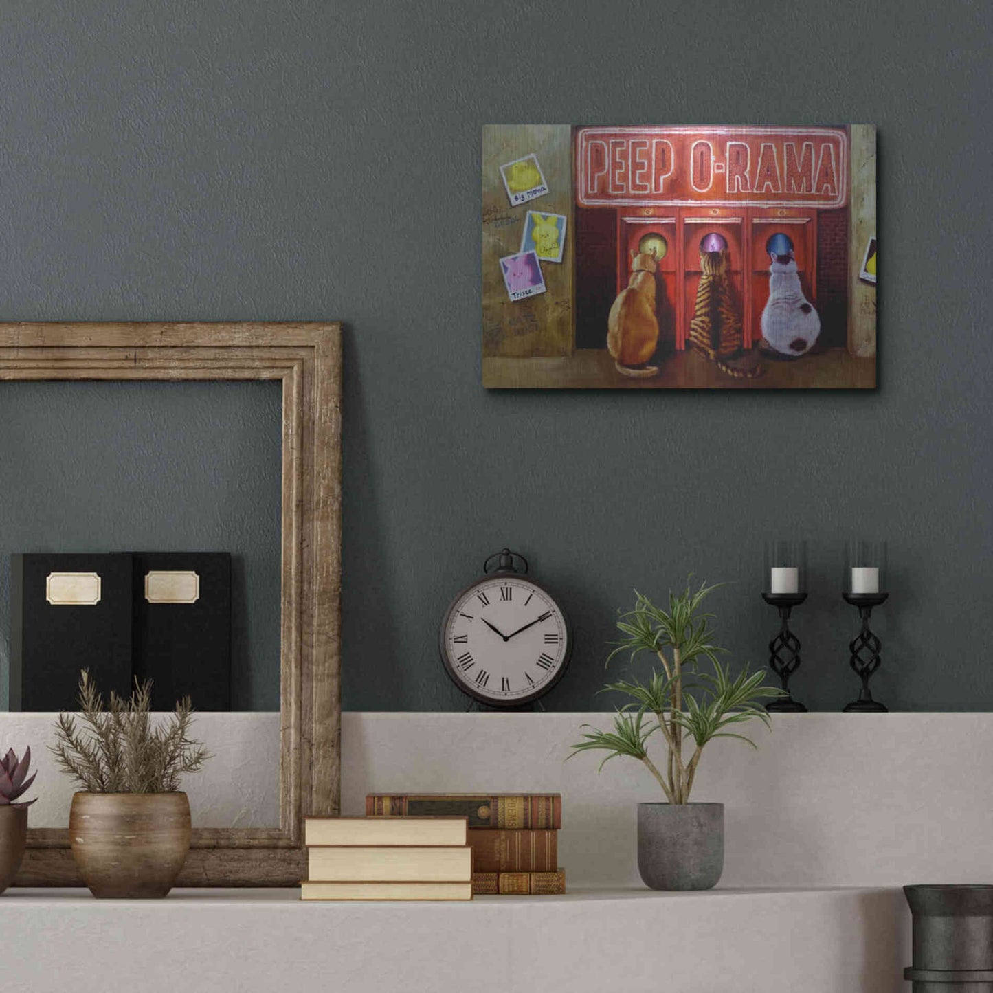 Luxe Metal Art 'Peepshow' by Lucia Heffernan, Metal Wall Art,16x12