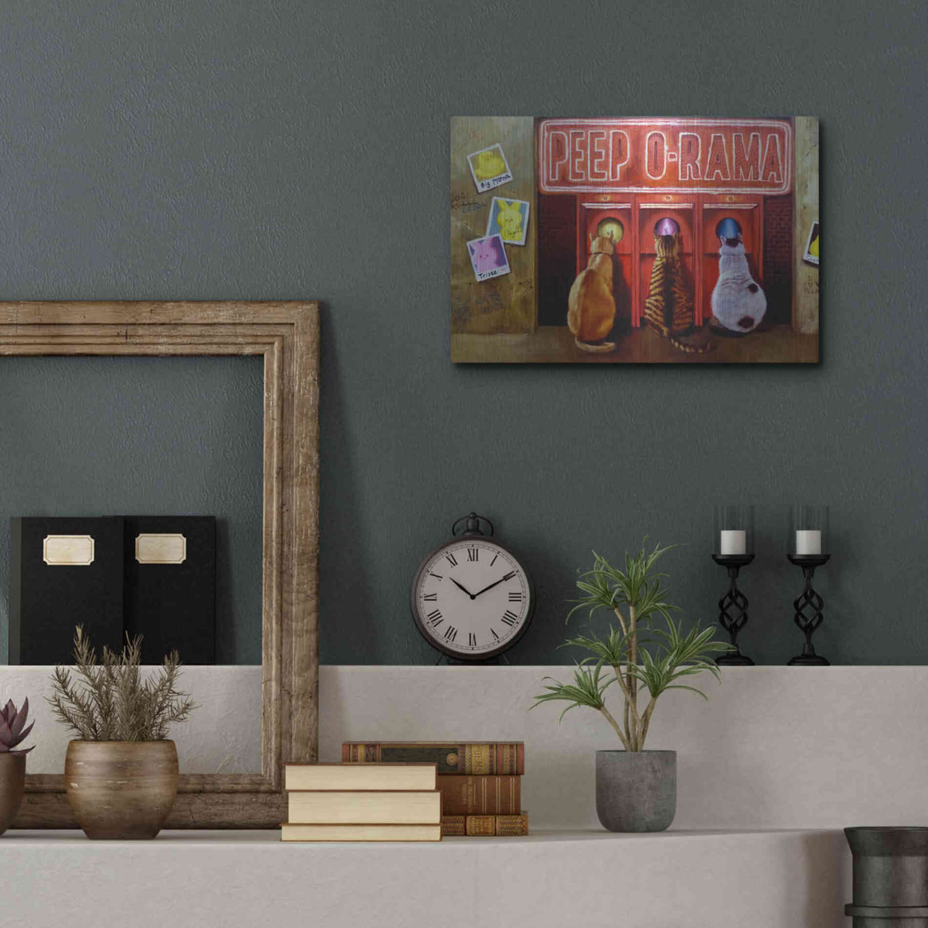 Luxe Metal Art 'Peepshow' by Lucia Heffernan, Metal Wall Art,16x12