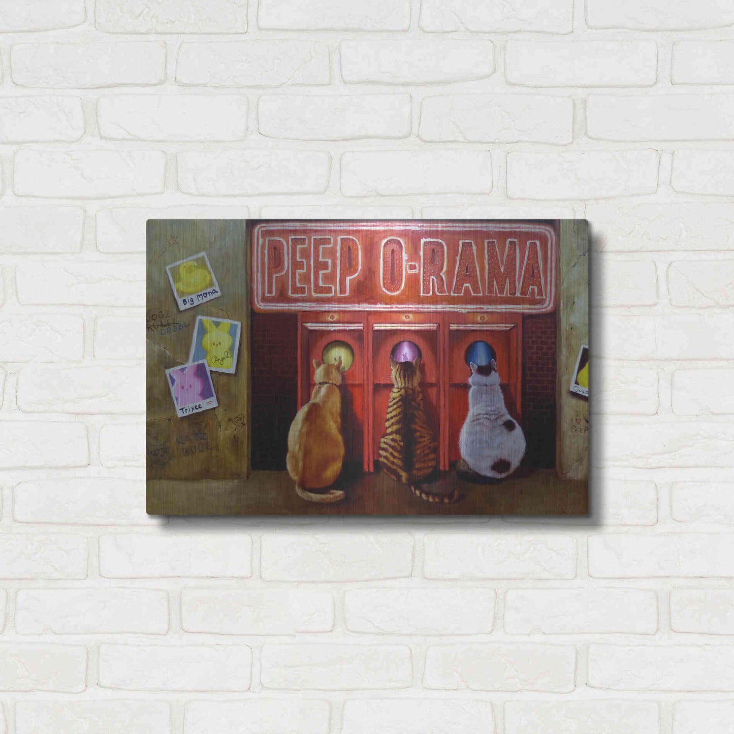 Luxe Metal Art 'Peepshow' by Lucia Heffernan, Metal Wall Art,24x16