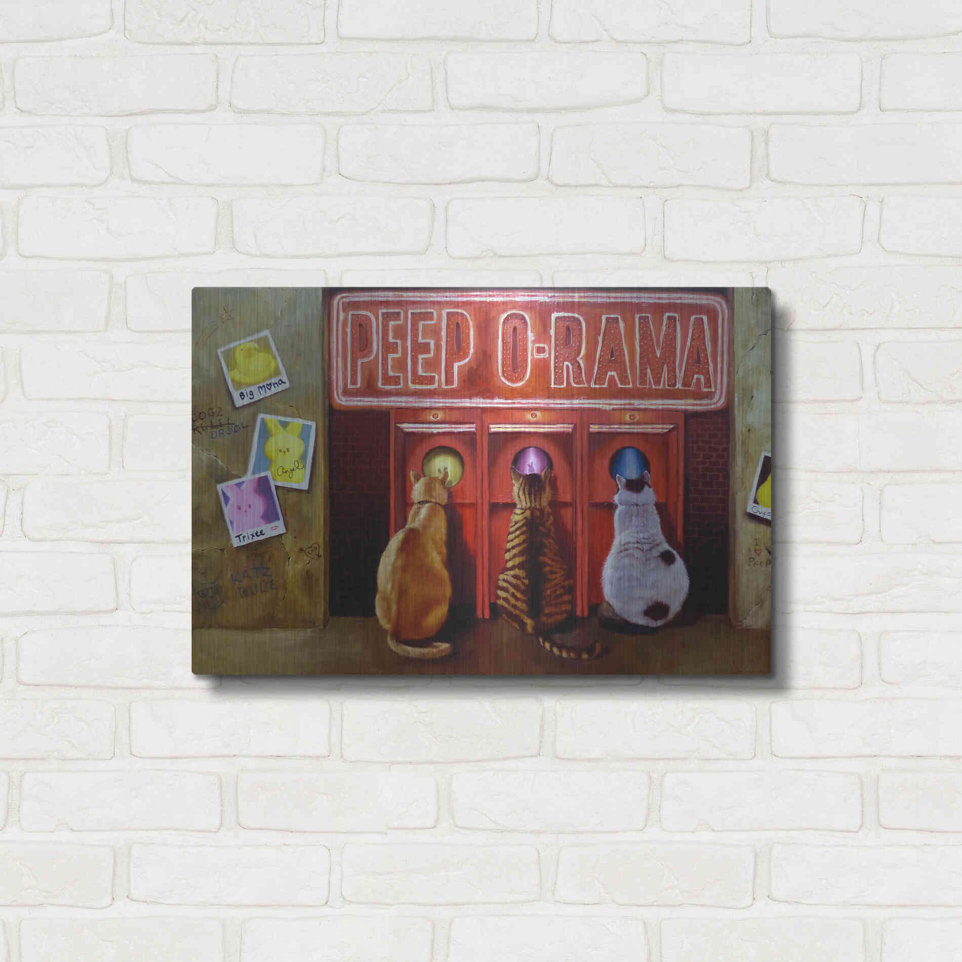 Luxe Metal Art 'Peepshow' by Lucia Heffernan, Metal Wall Art,24x16