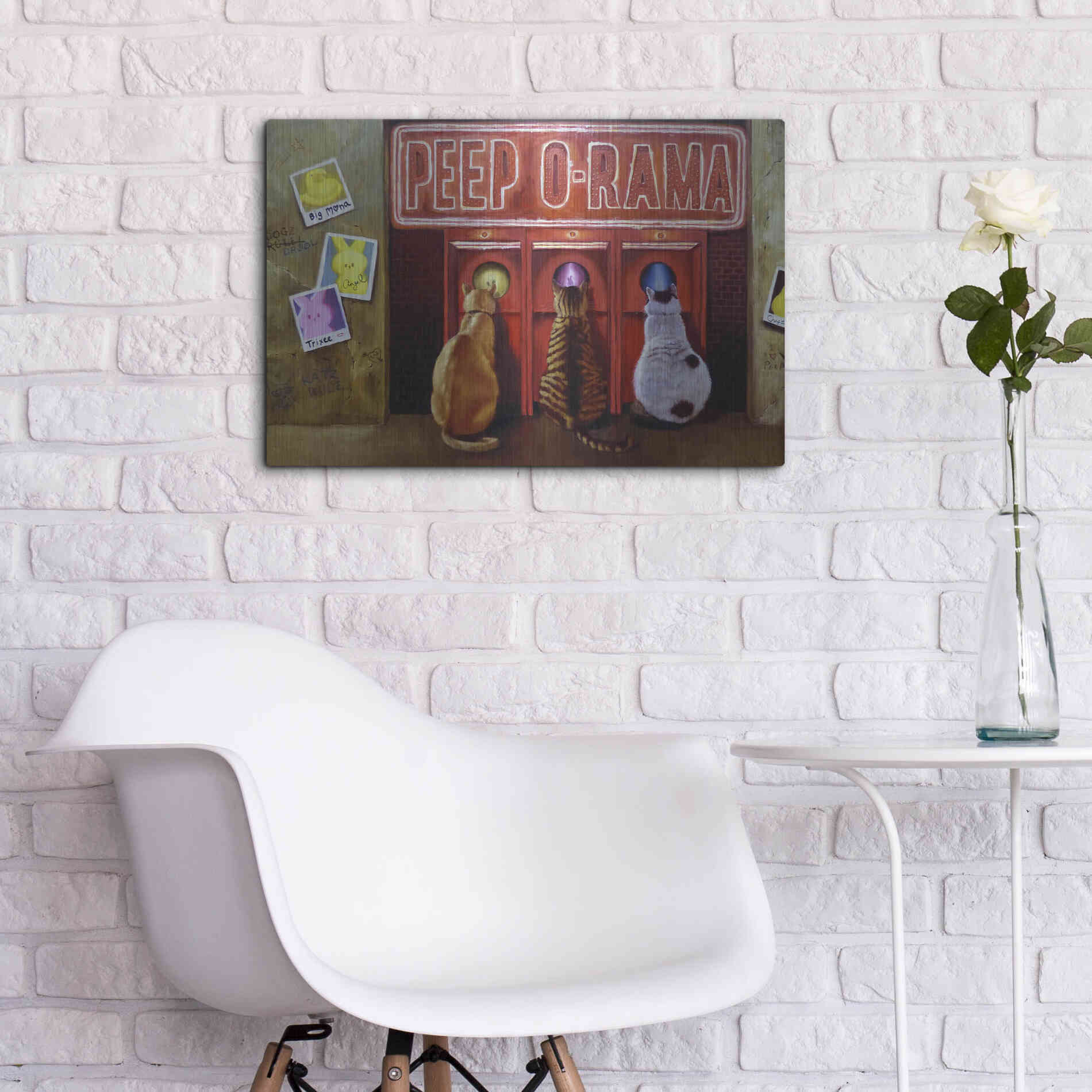 Luxe Metal Art 'Peepshow' by Lucia Heffernan, Metal Wall Art,24x16