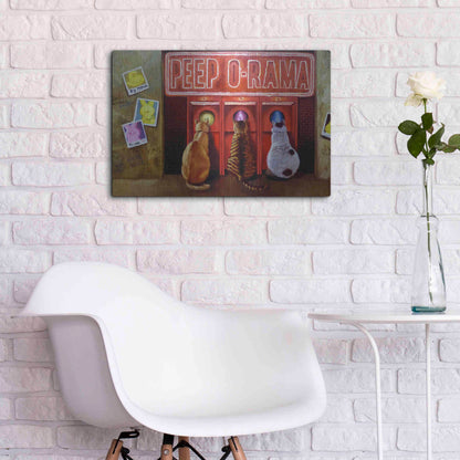 Luxe Metal Art 'Peepshow' by Lucia Heffernan, Metal Wall Art,24x16