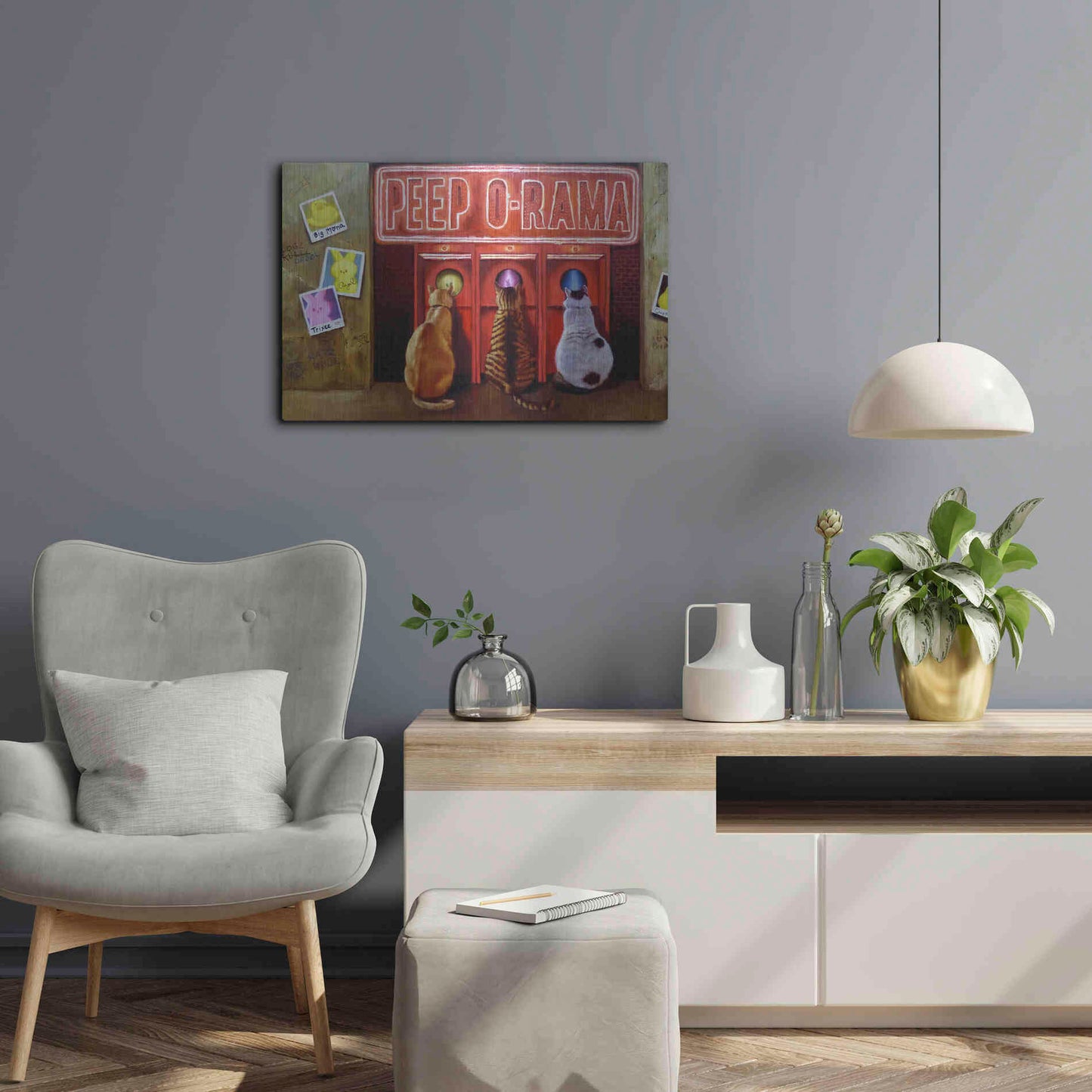 Luxe Metal Art 'Peepshow' by Lucia Heffernan, Metal Wall Art,24x16