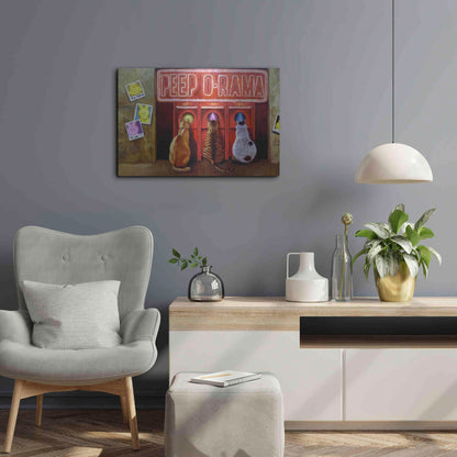 Luxe Metal Art 'Peepshow' by Lucia Heffernan, Metal Wall Art,24x16