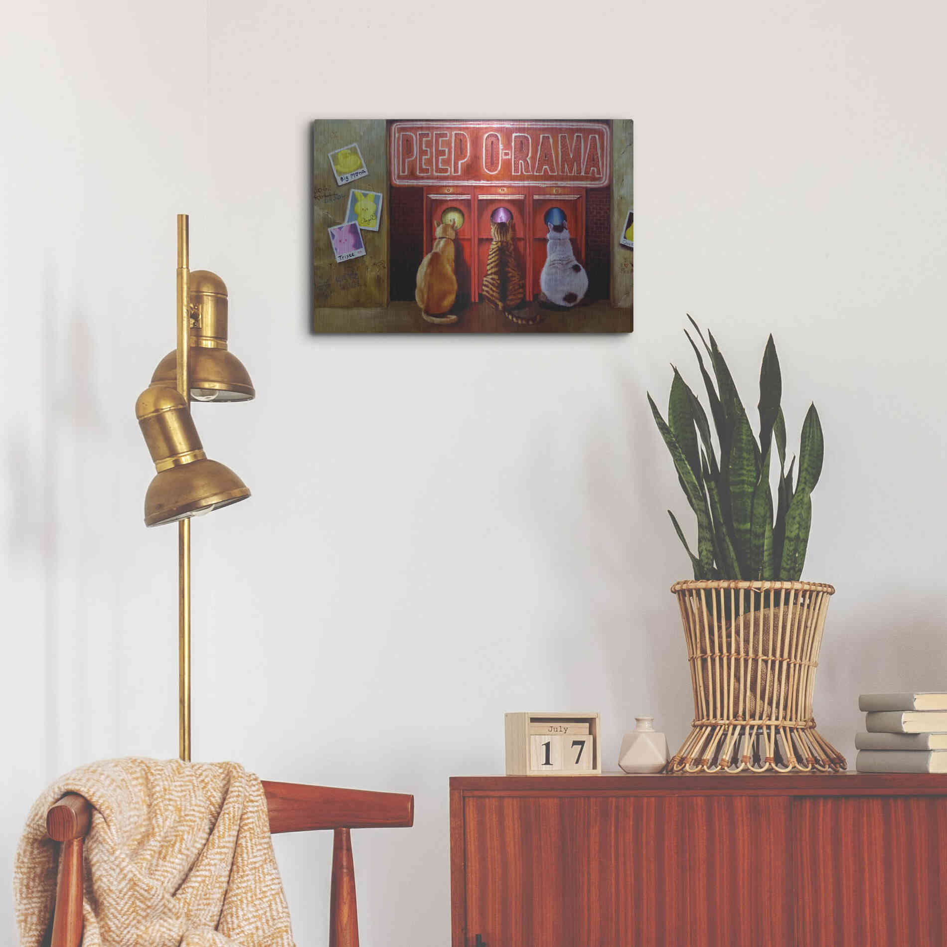 Luxe Metal Art 'Peepshow' by Lucia Heffernan, Metal Wall Art,24x16
