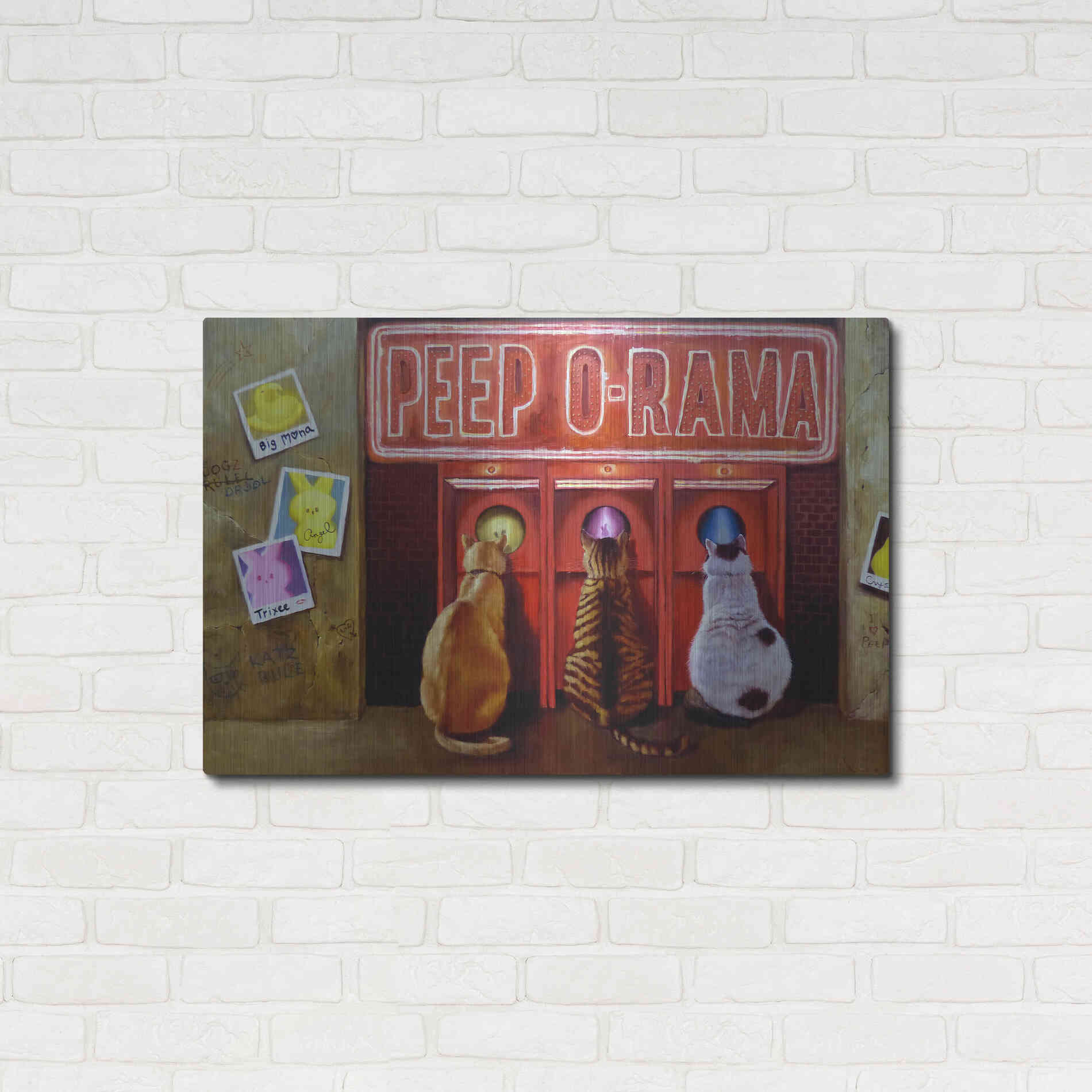 Luxe Metal Art 'Peepshow' by Lucia Heffernan, Metal Wall Art,36x24