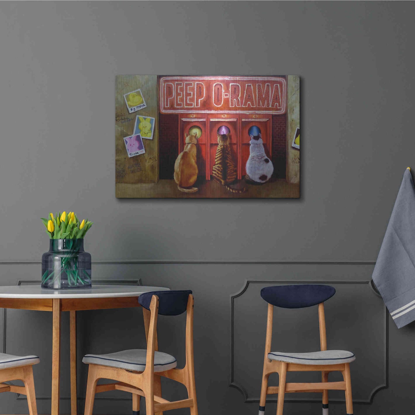 Luxe Metal Art 'Peepshow' by Lucia Heffernan, Metal Wall Art,36x24