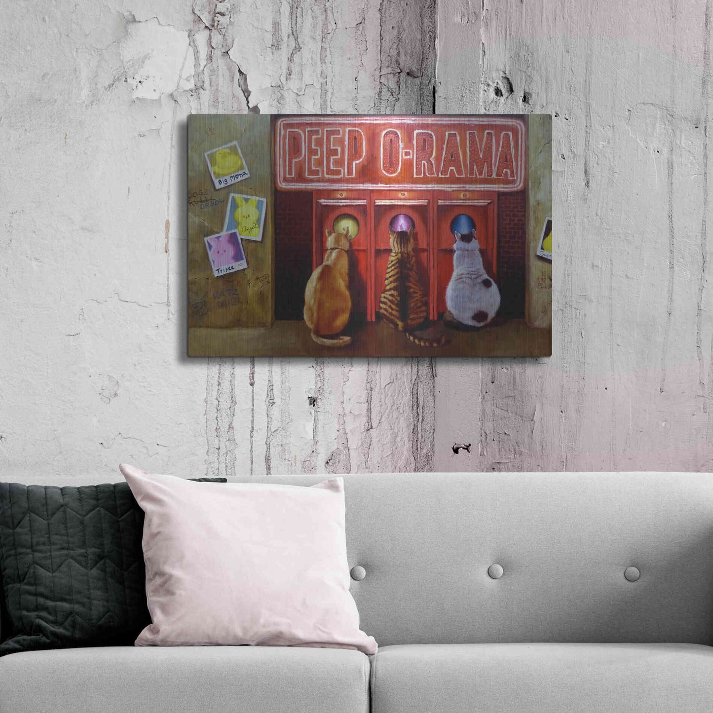 Luxe Metal Art 'Peepshow' by Lucia Heffernan, Metal Wall Art,36x24
