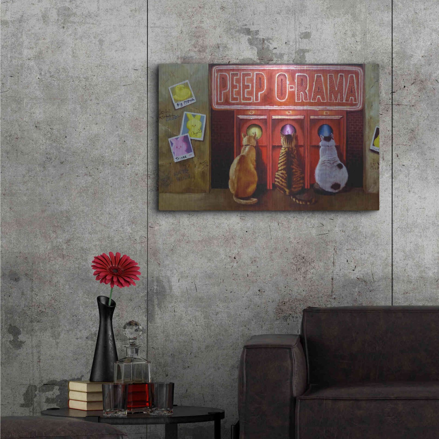 Luxe Metal Art 'Peepshow' by Lucia Heffernan, Metal Wall Art,36x24