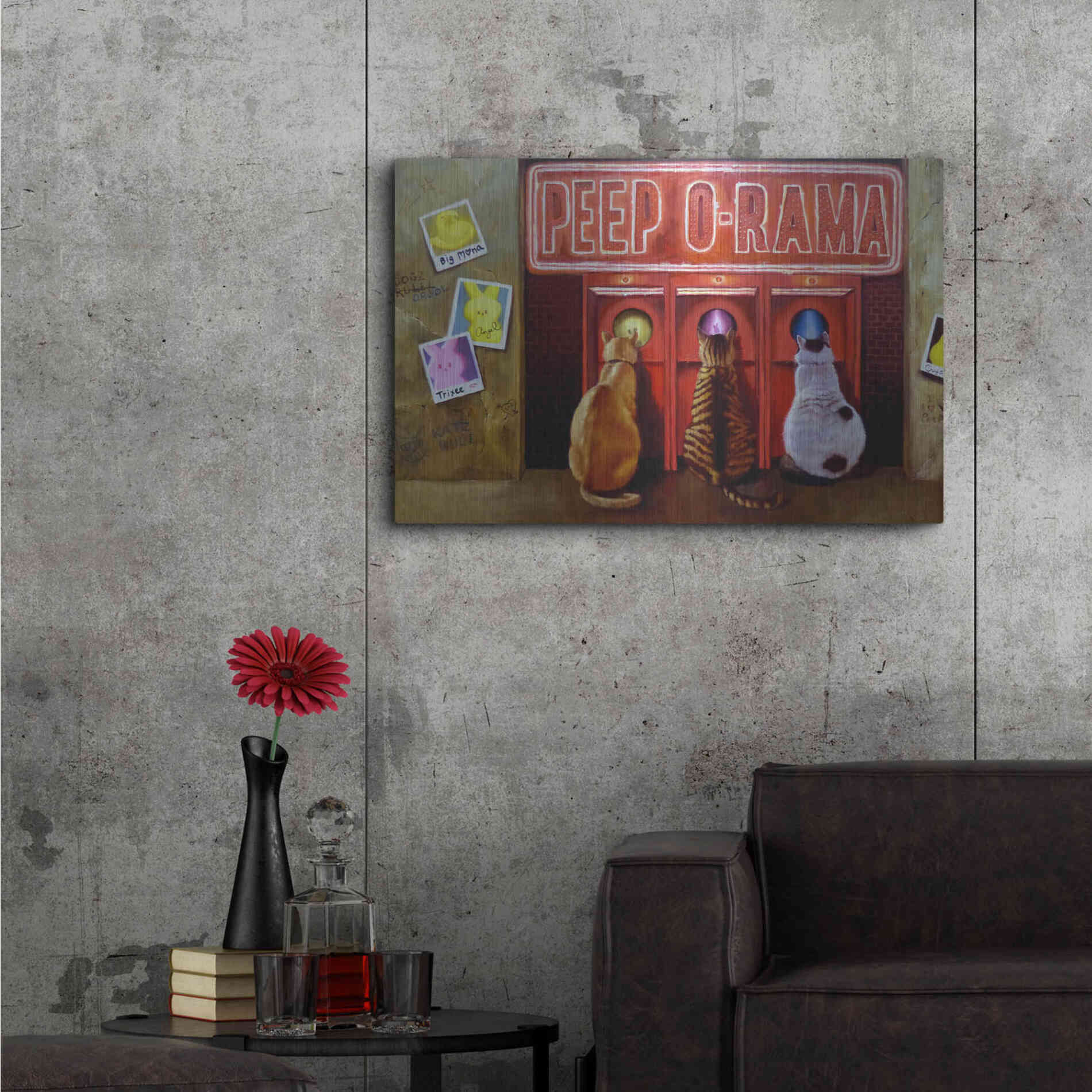 Luxe Metal Art 'Peepshow' by Lucia Heffernan, Metal Wall Art,36x24