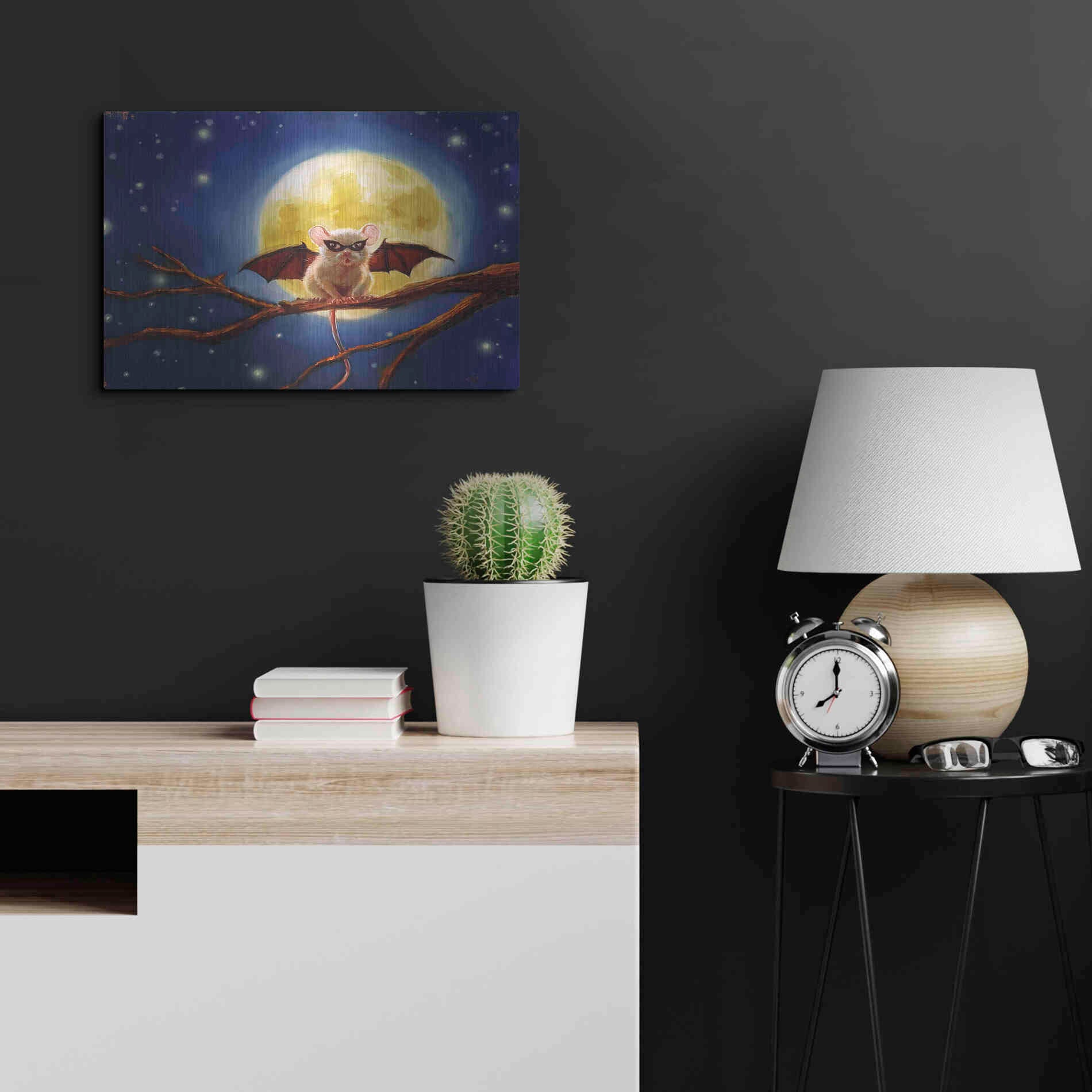 Luxe Metal Art 'Fledemaus' by Lucia Heffernan, Metal Wall Art,24x16