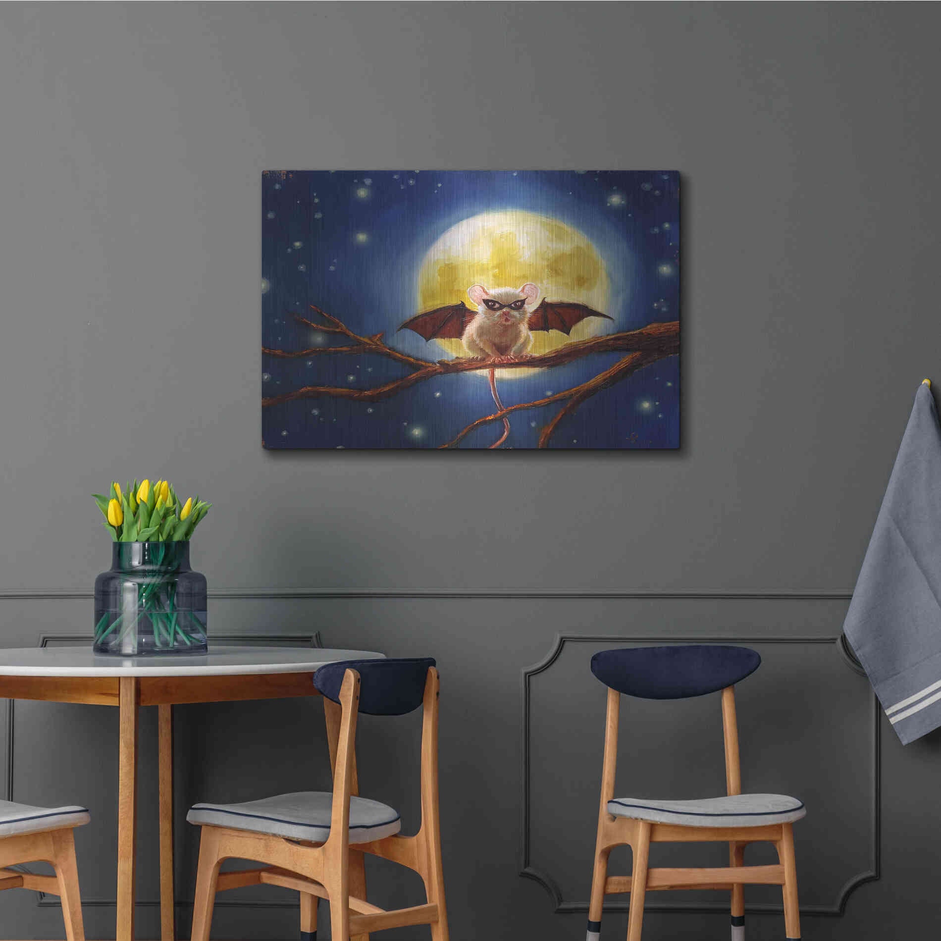 Luxe Metal Art 'Fledemaus' by Lucia Heffernan, Metal Wall Art,36x24