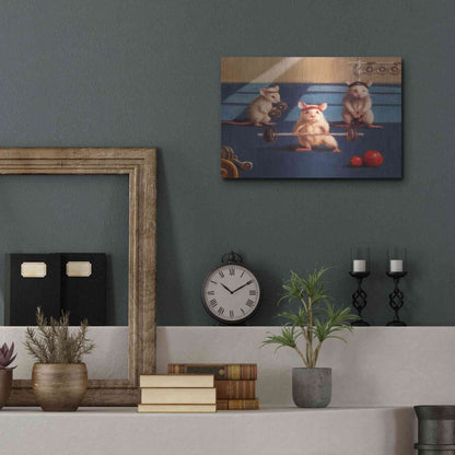 Luxe Metal Art 'Gym Rats' by Lucia Heffernan, Metal Wall Art,16x12