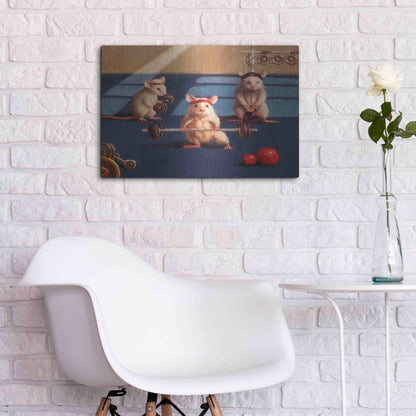 Luxe Metal Art 'Gym Rats' by Lucia Heffernan, Metal Wall Art,24x16