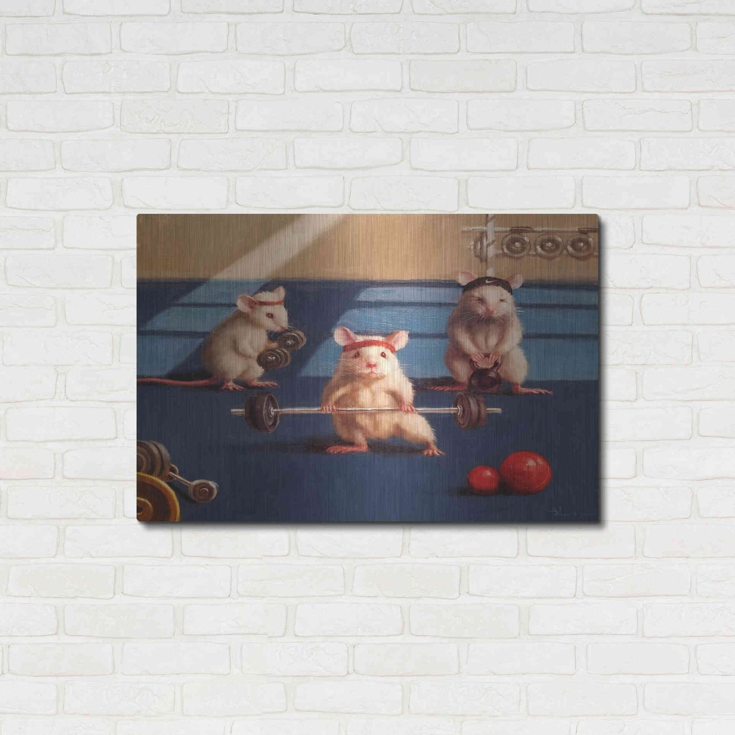 Luxe Metal Art 'Gym Rats' by Lucia Heffernan, Metal Wall Art,36x24