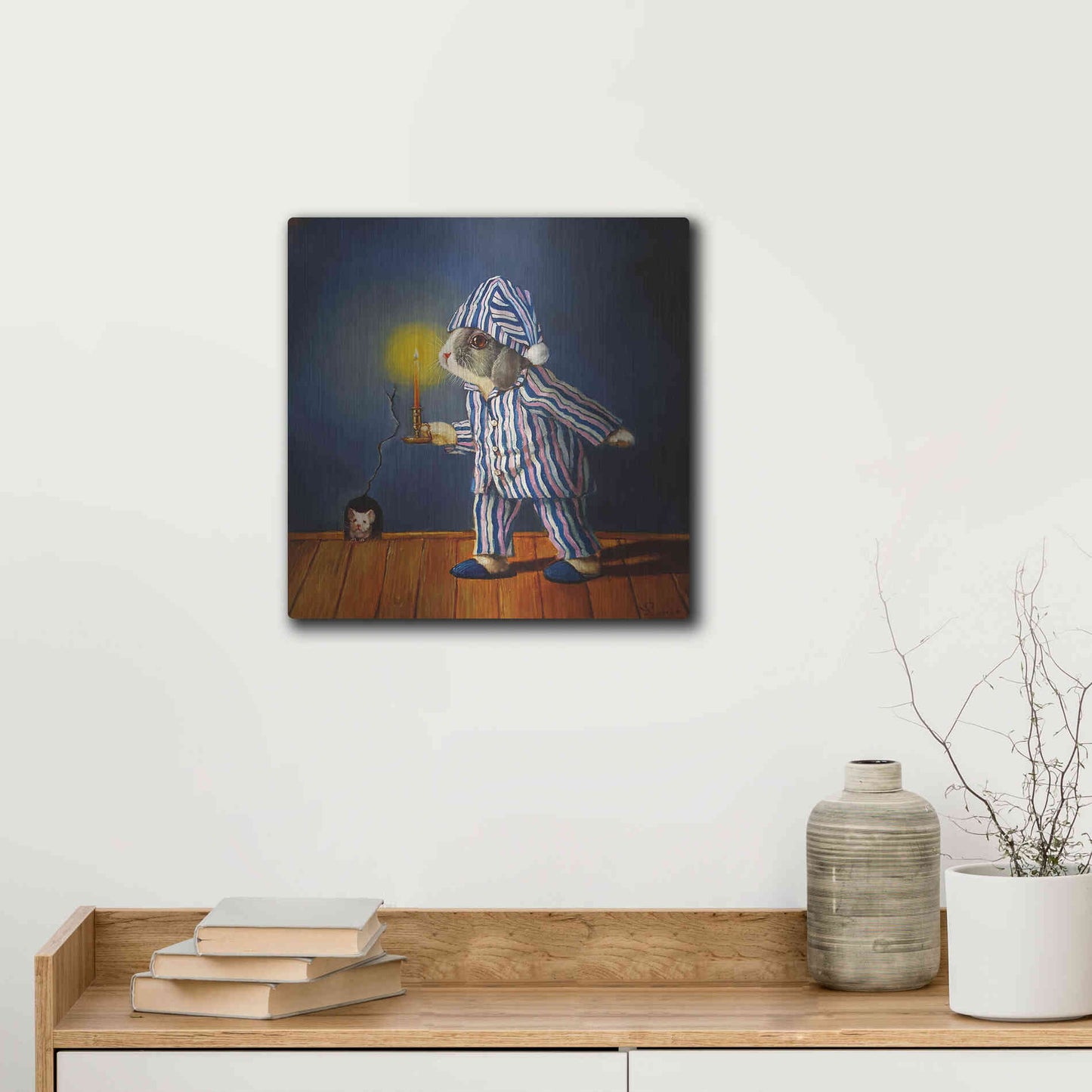 Luxe Metal Art 'The Night Before Xmas' by Lucia Heffernan, Metal Wall Art,12x12