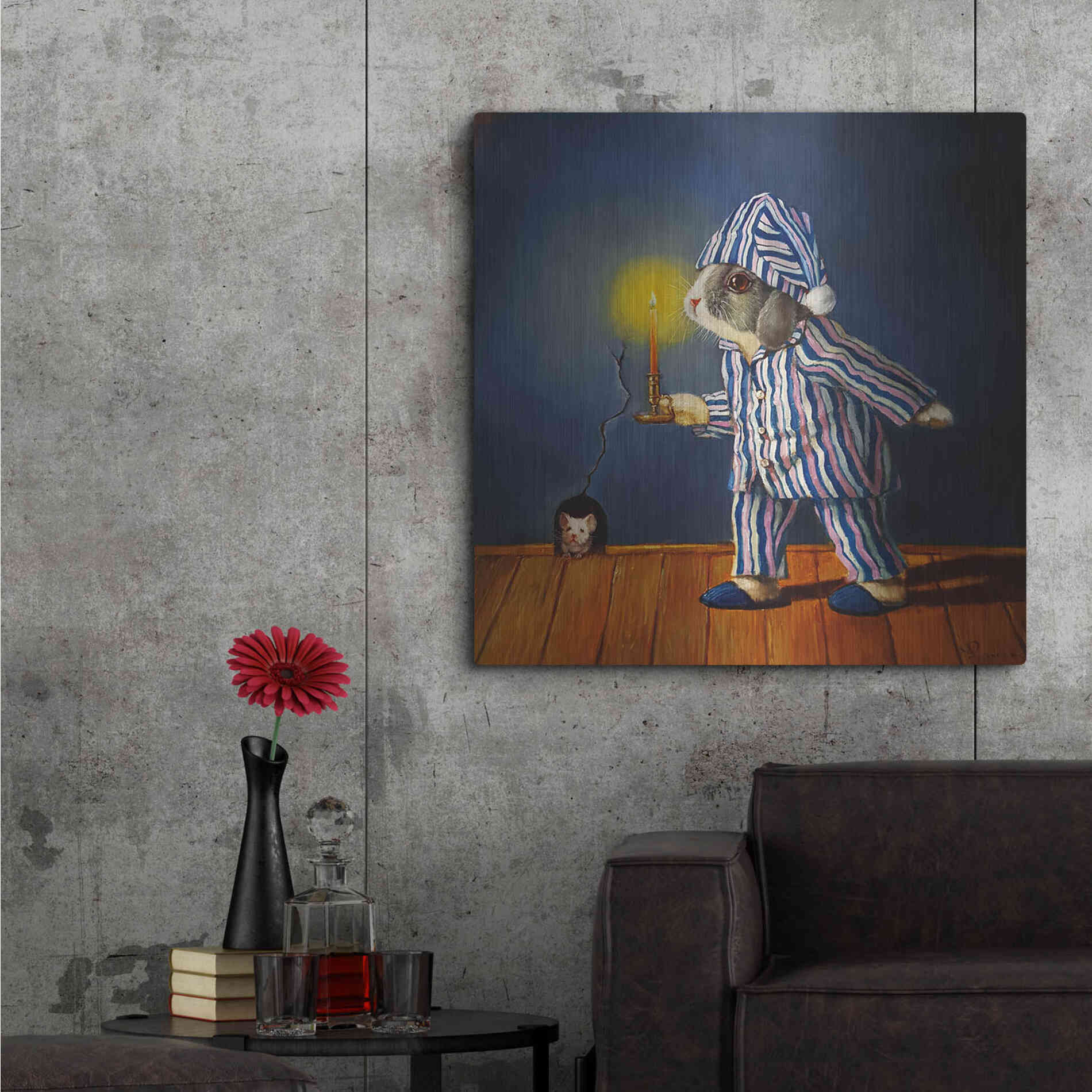 Luxe Metal Art 'The Night Before Xmas' by Lucia Heffernan, Metal Wall Art,36x36