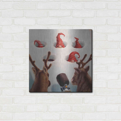 Luxe Metal Art 'Whack-An-Elf' by Lucia Heffernan, Metal Wall Art,24x24