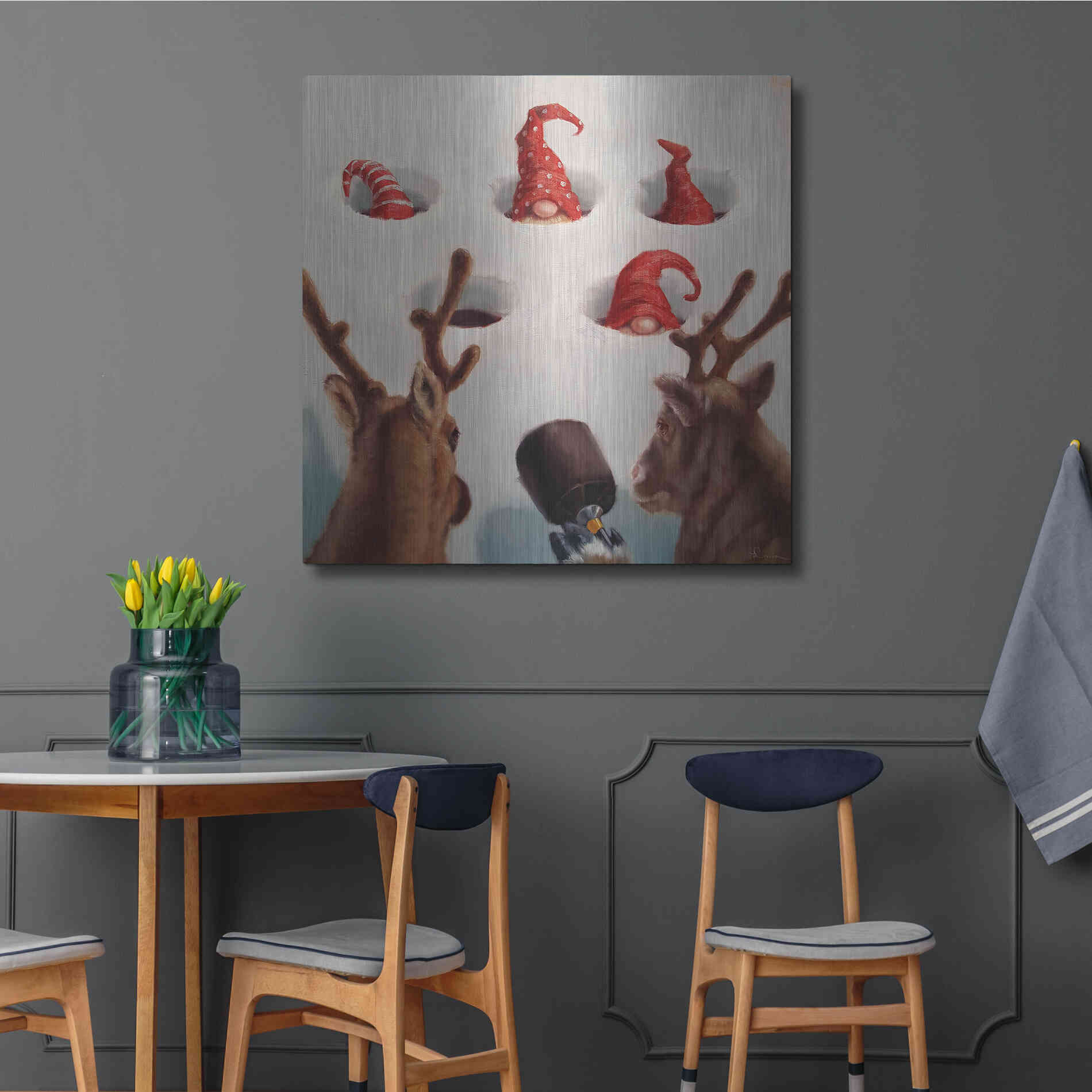 Luxe Metal Art 'Whack-An-Elf' by Lucia Heffernan, Metal Wall Art,36x36