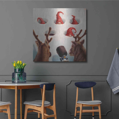 Luxe Metal Art 'Whack-An-Elf' by Lucia Heffernan, Metal Wall Art,36x36