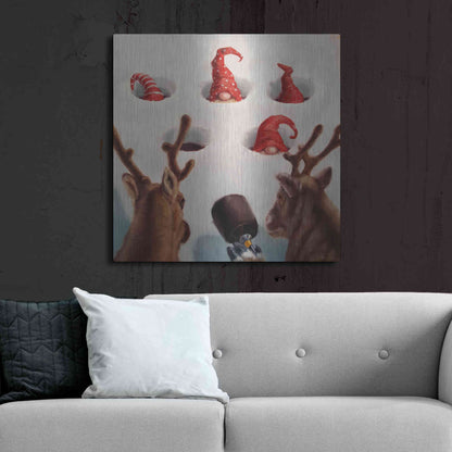 Luxe Metal Art 'Whack-An-Elf' by Lucia Heffernan, Metal Wall Art,36x36