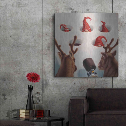 Luxe Metal Art 'Whack-An-Elf' by Lucia Heffernan, Metal Wall Art,36x36