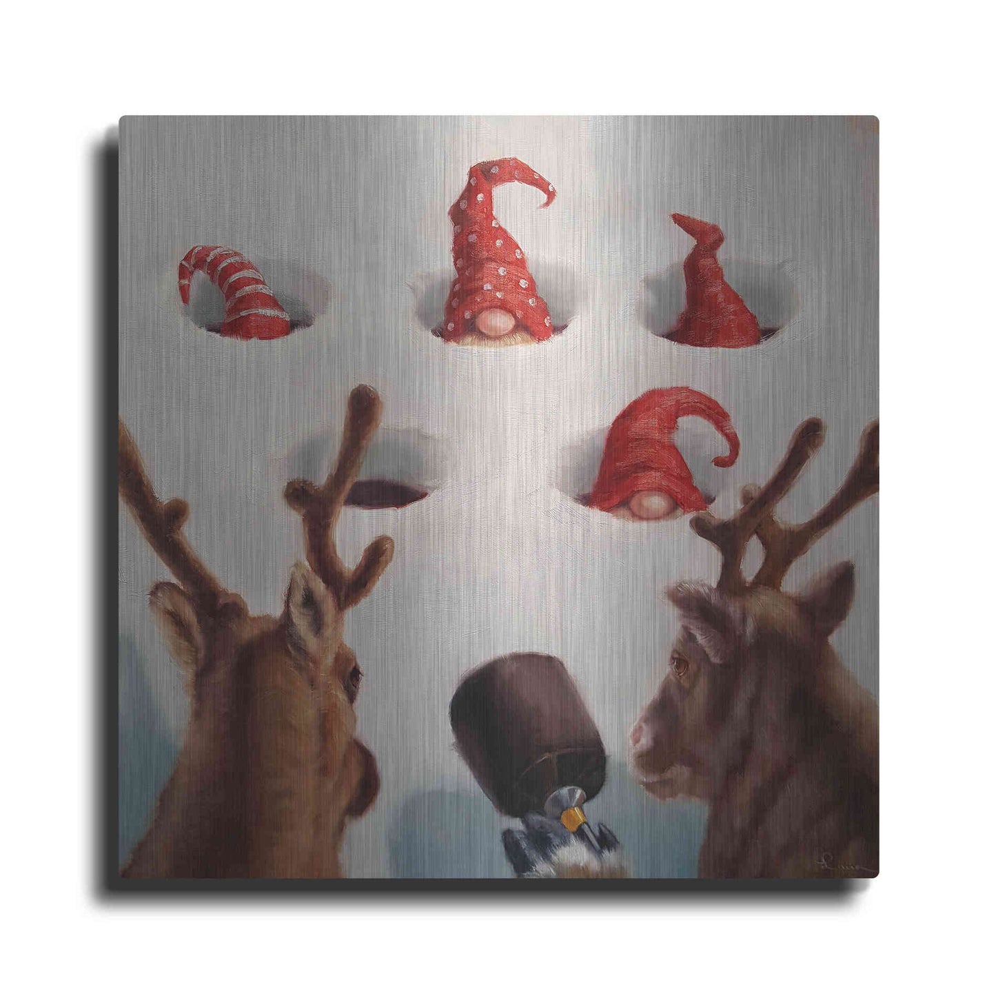 Luxe Metal Art 'Whack-An-Elf' by Lucia Heffernan, Metal Wall Art